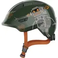 ABUS Kinderhelm Smiley 3.0 - Fahrradhelm mit tiefer Passform, kindergerechten Designs & Platz für einen Zopf - für Mädchen und Jungs - Grün mit... - dunkelgrün