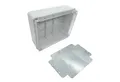 ARLI Verteilerbox Abzweigdose IP67 Sichttür Aufputz 250 x 200 x 90 mm + Montageplatte, nach Auswahl: Kabelverschraubung M12 M16 M20 M25