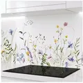 Rodnik Küchenrückwand Sommerblumen, monolithische ABS-Platte mit Direktdruck, formstabil und langlebig bunt|weiß 400 cm x 60 cm