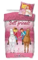 SkyBrands Bibi & Tina Wende-Bettwäsche-Set 'Best Friends' Bettbezug 135x200 Kissenbezug 80x80 Baumwolle Mädchen Pferde Bettzeug