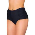 Aquarti Bikini-Hose Aquarti Damen Bikinihose mit Hoher Taille und Raffung schwarz 44