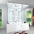 Kombination Badewanne Dusche K88-WS-TH-B-EC-EA Duschtempel 180x100 cm 2K Scheibenversiegelung
