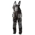 Profi Arbeitslatzhose schwarz/grau (Neo), Latzhose Arbeitskleidung Arbeitshose (58.0)