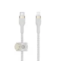 Belkin BoostCharge Pro Flex USB-C Kabel mit Lightning Connector (3m, Weiß) CAA011BT3MWH