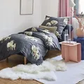 Irisette Feinbiber Bettwäsche Panda 8545 blau 140x200 cm + 70x90 cm - blau;beige