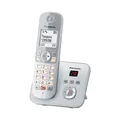 Panasonic KX-TG6861GS Schnurlostelefon mit Anrufbeantworter (Bis zu 1.000 Telefonnummern sperren, übersichtliche Schriftgröße, lauter Hörer, Voll-Duplex Freisprechen) perl-Silber
