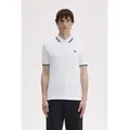 Fred Perry für Herren. M3600 Polo Twin Tipped weiß (S), Lässig, Baumwolle, Kurzarm