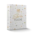 itenga Rezeptringbuch A5 Motivdruck laminiert 2-Ring-Mechanik Sterneküche weiß grau gold - Rezeptordner Kochrezepte-Ringbuch