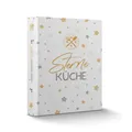 itenga Rezeptordner Kochrezepte Ringbuch DIN A5 Sterneküche weiß grau gold