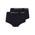 NAME IT Mädchen Hipster Unterhose 2er Pack Schwarz Größe 146-152 EU