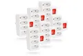 greate. 6x 4er Steckdosenadapter mit Schalter max. 2300W - Mehrfachsteckdose Mehrfachsteckdose 3-fach (Mit Schalter, Erhöhter Berührungsschutz)