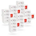 greate 6x 4fach Steckdose für Eurostecker mit Schalter - Steckdosenadapter