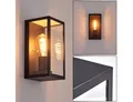 hofstein Außen-Wandleuchte »Piasco« Außenwandlampe Wandaußenleuchte aus Metall/Glas in schwarz, ohne Leuchtmittel, eckige mit E27en, Außenleuchte mit Lichteffekt für den Eingangsbereich