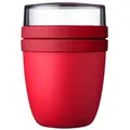 Mepal | Lunchpot Ellipse | Campus Red | praktischer To go Becher | geeignet für Tiefkühler, Mikrowelle, Spülmaschine | ideal für Müsli & Joghurt