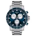 Tissot Supersport Chrono mit blauem Zifferblatt, 45,5 mm, Edelstahl