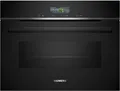 Siemens CM776GKB1 iQ700 Einbaukompaktbackofen mit Mikrowellenfunktion, 900 W, 59,4 cm breit, 45 L, 4D Heißluft, Grill, Home Connect, schwarz