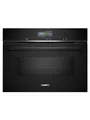 Siemens CM776GKB1, iQ700 Smarter Einbau-Kompaktbackofen mit Mikrowellenfunktion, 60 x 45 cm, 900 W, Made in Germany, Schwarz, Pyrolyse & Hydrolyse, Air Fry, Backofenassistant, Farbiger Touchscreen