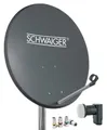 Schwaiger 714487 SAT-Antenne (55 cm, Stahl, Twin LNB, anthrazit)