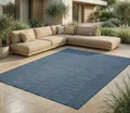 In- & Outdoor Teppich - Wetterfester Teppich für Balkon, Terrasse, Garten, Wohnzimmer, Küche - Strapazierfähig, Widersteht UV-Strahlen & Wasser - Größe 140 x 200 cm, Blau