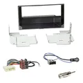 Einbauset: 2-DIN Doppel-DIN Blende - Halterung Radioblende + Fach Piano Black schwarz + ISO KFZ Radioadapter + Antenne Stecker für Nissan Micra (K13 Facelift) ab 09/2013 Nissan Note (E12) ab 10/2013