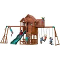 Spielturm, Braun, Grün, Holz, 410 L, 670x380x510 cm, EN 71, Outdoor Spielzeug, Spieltürme