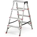 Stufen-Stehleiter, beidseitig, 2x4 Stufen, Höhe 870 mm