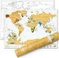 Scratch Map Travel Map - personalisiertes Reise-Poster im Weltformat der Rubbelkarten, hergestellt in Großbritannien