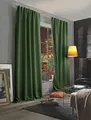 HOMEbasics 85970 | Akustikvorhang ACUSTICO mit Dim-Out-Stoff, Farbe:Oliv, Größe:245 x 135 cm