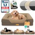 ELONEO Orthopädisches Hundebett, Größe S - Braun