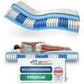 AM Qualitätsmatratzen Taschenfederkernmatratze, Weiß, Textil, Uni, H2, Füllung: Taschenfederkern, Rechteckig, 90x200 cm, Oeko-Tex® Standard 100, Bezug rundum abnehmbar, Schlafzimmer, Matratzen Shop, Matratzen, Taschenfederkernmatratzen