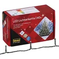 Idena Lichterkette 40 LED warmweiß 8h Timer 11,90m - Grün