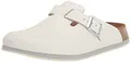 Birkenstock Boston Unisex Wildleder-Clogs, weiß, 38 EU