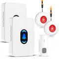 Daytech Notrufknopf für Senioren/Hausnotruf mit Notrufarmband für die häusliche Pflege Notfall Armband senioren für Pflegebedürftige (2xEmpänger+3xSender)
