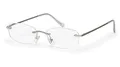 Filtral Randlose Lesebrille/Rahmenlose Unisex Lesehilfe mit Federbügeln für Damen & Herren in silber matt / +2,00 dpt. F4538426