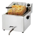 Fritteuse 9,7L Edelstahl Gastro Fettablasshahn Kaltzone 400V Modell 162500