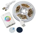 Northpoint LED Streifen 1m Farbwechsel Bewegungsmelder aufladbar kabellos Innenbereich Schrankleuchte Bettbeleuchtung 1100mAh Li-Io Akku 30 LEDs (RGB V2)
