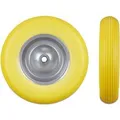 Relaxdays Schubkarrenrad Vollgummi Gelb-Grau Pannensicher Kugellager 39 cm x 9 cm