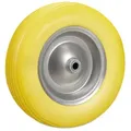 Relaxdays - Schubkarrenrad 4.80 4.00-8, Vollgummireifen U. Stahlfelge, Ersatzrad Pannensicher, 100kg Traglast, Gelb-grau