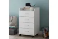 FINEBUY Rollcontainer 70,5 cm Standcontainer Bürocontainer mit Rollen Modern SuVa13589_1, (Schreibtischcontainer 40x70,5x33 cm Weiß), Rollschrank 4 Schubladen, Bürocontainer mit Rollen