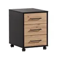 Rollcontainer - schwarz matt - Artisan Eiche - 40 cm