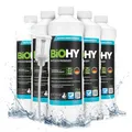 BiOHY Intensivreiniger (6 x 1L) + Dosierer | Bodenreiniger Konzentrat für starke Verschmutzungen | Reinigungsmittel für Reinigungsautomaten & Saugwischer | Schaumarm für Fliesen & Hartböden