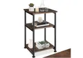 tectake Beistelltisch Couchtisch Memphis 34x30x59cm (1-St., 1 tlg), Handlicher Beistelltisch mit drei Ablagen im rauen Fabrik-Look