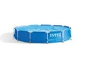 INTEX "Metal Frame" Pool rund Aufstellpool (366 x 76 cm) inkl. 12V Filterpumpe (28604GS) mit 2271 l/h Pumpleistung, Rundpool Volumen 6503l, blau (28212GN)