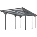 Juskys Carport mit Flachdach 5x3 m Dunkelgrau