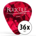 36 klassische Teardrop-Plektren Stärke "Heavy" in Rot für Gitarre und Bass