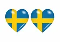 2x Sticker aufkleber Flaggen flagge fahne herzen s schweden