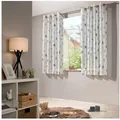 heimtexland Vorhang Kindergardine Skandi-Stil Dekoschal Wald Bär Grau (1 St), Ösen, halbtransparent, Polyester, Leinenoptik I Natur I Ösenschal I Kinderzimmer I Vorhang grau|weiß 135 cm x 175 cm