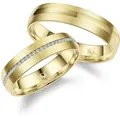 Verlobungsring MARRYA "Edelstahl Ringe Trauringe Eheringe Partnerringe" Gr. 70, gold (herren ring, gold), Fingerringe, Damen, 70, Edelstahl