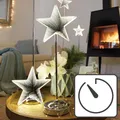 LED Stern Infinity Spiegel 45 cm Standfuß Deko Indoor Beleuchtung Licht Timer