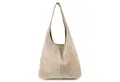 ITALYSHOP24 Schultertasche Made in Italy Damen Leder Wildleder Tasche Umhängetasche Beuteltasche, Premium Business Echtleder Shopper Bag leicht groß klassisch geräumig